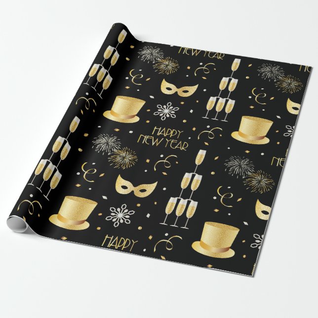 Happy New Year GB Wrapping Paper (Unrolled)