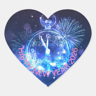 Happy New Year gift 2026 Heart Sticker