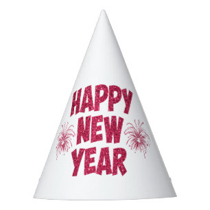 Happy New Year Glitter Party Hat