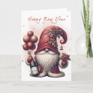 Happy New Year Gnome Card