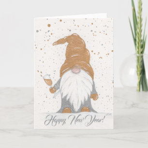 Happy New Year Gnome Thank You Card