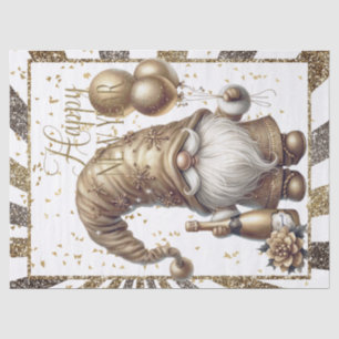 Happy New Year Gnome Tissue Paper