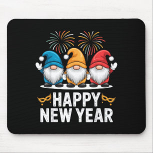 Happy New Year Gnomes For Party Lovers And Festive Mouse Pad