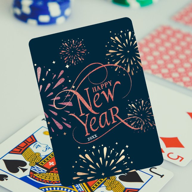 Happy New Year Gold Foil Script Playing Cards (Creator Uploaded)