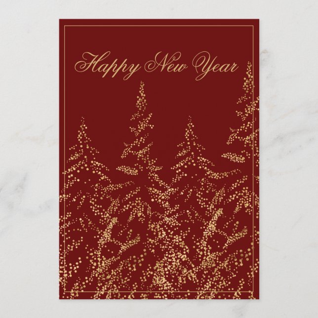 Happy New Year Gold Glitter Elegant Holiday Card (Front)
