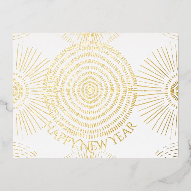 Happy New Year Gold Glitter Foil Holiday Postcard (Front)