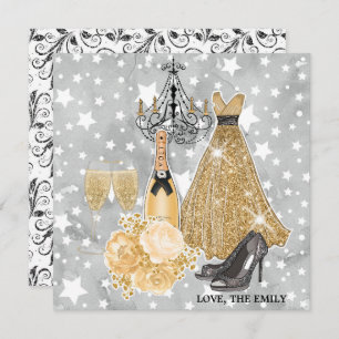 Happy New Year Gold Holiday Card
