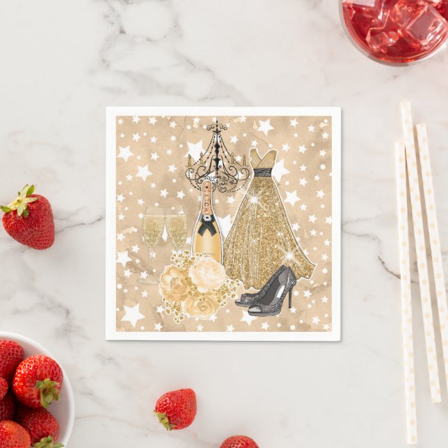 Happy New Year Gold  Napkin (Insitu)
