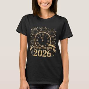 Happy New Year Gold Ribbon Stars Festive New Years T-Shirt