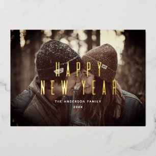 Happy New Year. Gold simple typography photo