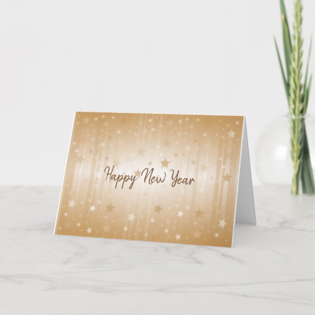 Happy New  Year Gold Stars Card (Front)