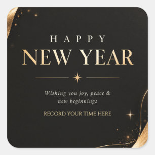 Happy New Year Greeting , A New Year A New Chapter Square Sticker