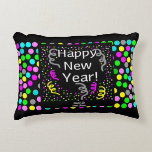Happy New Year Greetings Accent Pillow