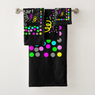Happy New Year Greetings Bathroom Towel Set