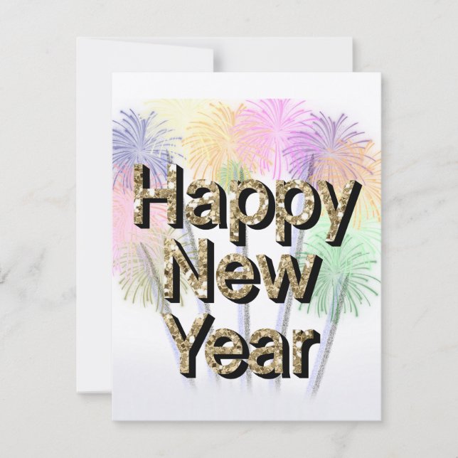 Happy New Year greetings card (Front)