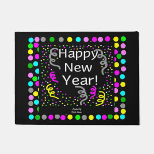Happy New Year Greetings Door Mat