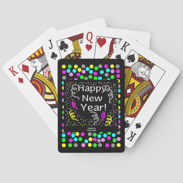 Happy New Year Greetings Playing Cards (Back)