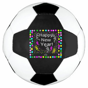 Happy New Year Greetings Soccer Ball