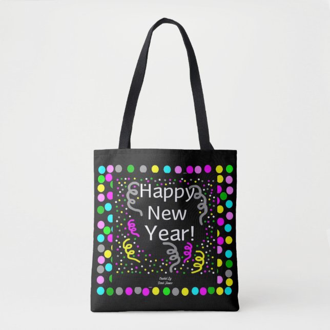 Happy New Year Greetings Tote Bag (Front)