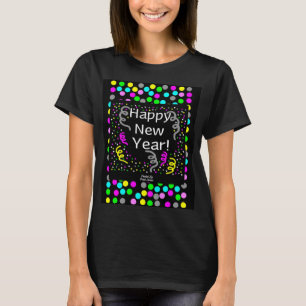Happy New Year Greetings Women's Black T Shirt