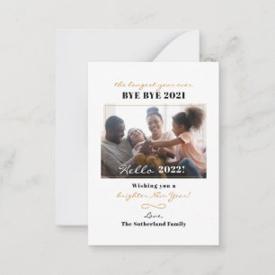 Happy New Year Hand-Lettered Family Photo Holiday Card