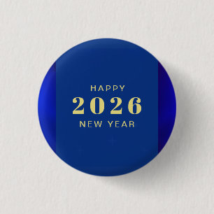 Happy New Year Holiday 3 Cm Round Badge