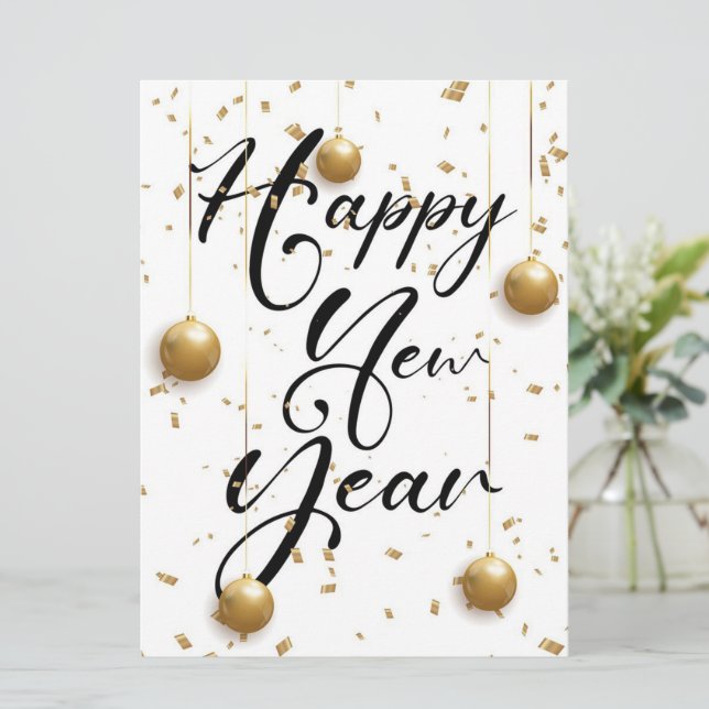 Happy New Year  Holiday Card (Standing Front)