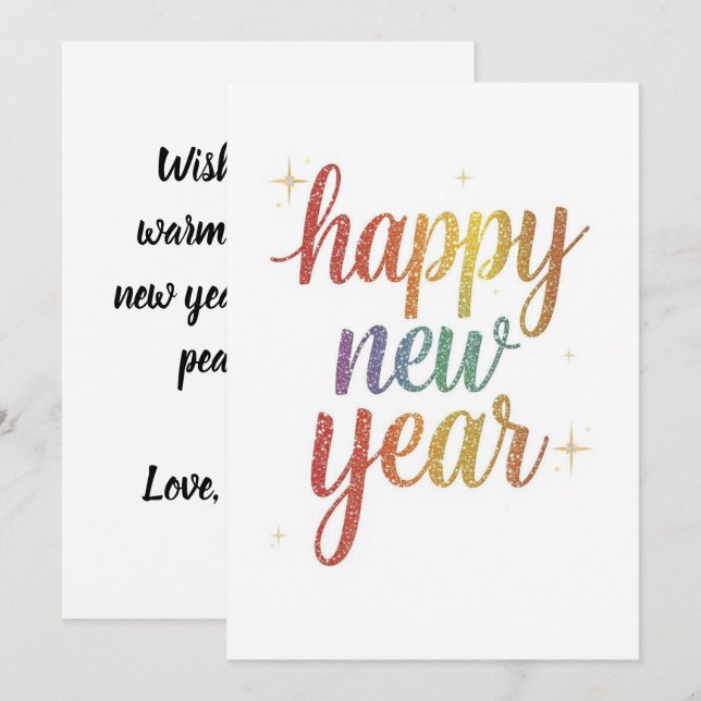 Happy new year holiday elegant Flat Card (Front/Back)