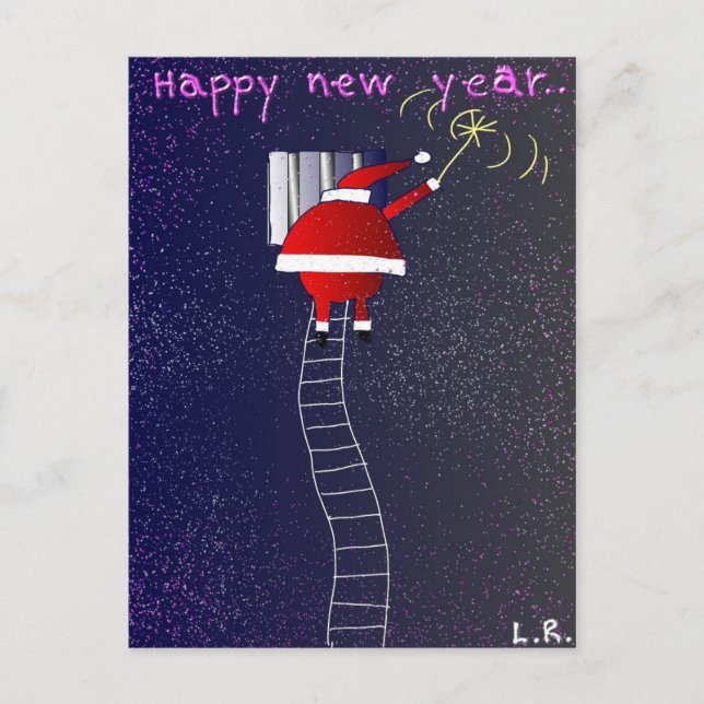 Happy New Year Holiday Postcard (Front)