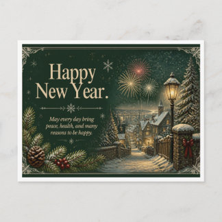 Happy new year holiday postcard