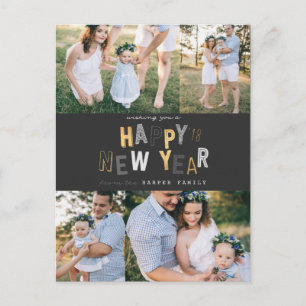 HAPPY NEW YEAR HOLIDAY POSTCARD