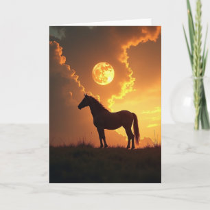 Happy New Year Horse Silhouette Card