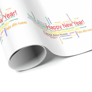 Happy New Year in different languages Wrapping Paper