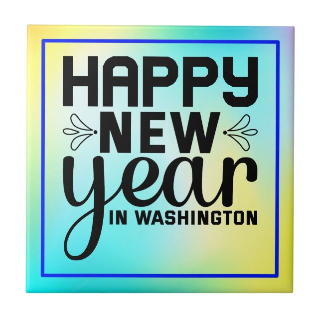 Happy New Year in Washington-54688 Tile (Front)