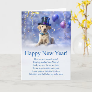 Happy New Year Inspirational Poem with Cute Lab Card