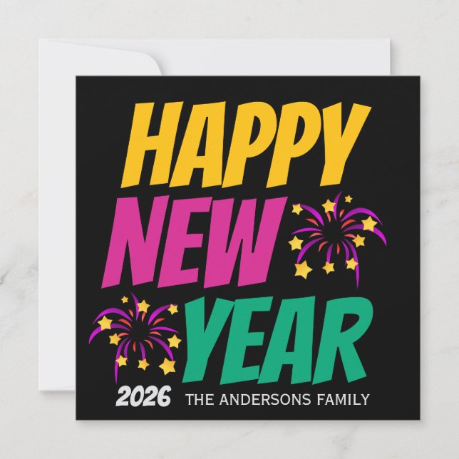 Happy New Year  Invitation (Front)