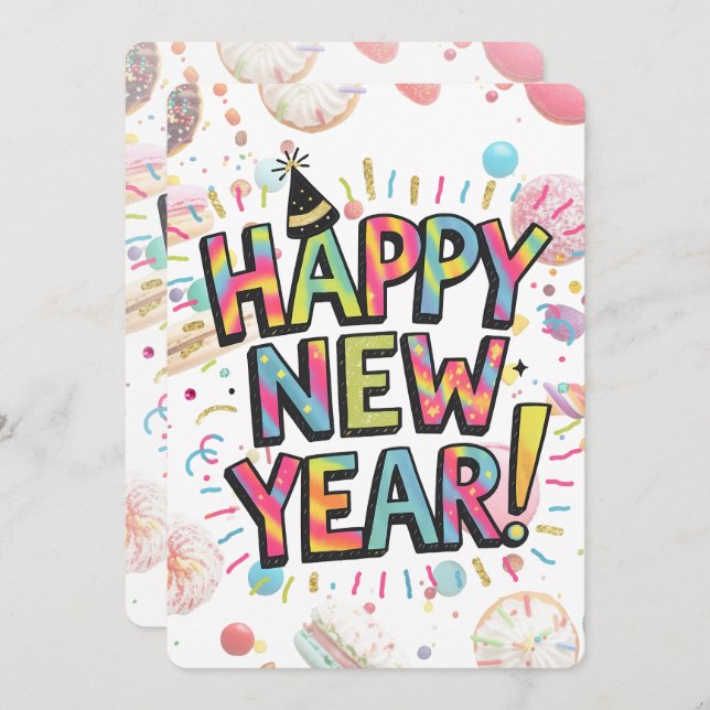 Happy new year invitation (Front/Back)