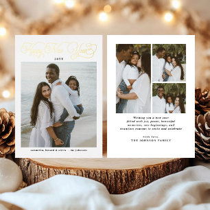 Happy New Year Ivory Family 4 Photo Collage