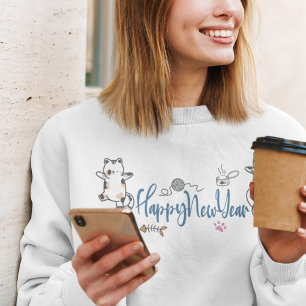 Happy New Year Kittens   Sweatshirt