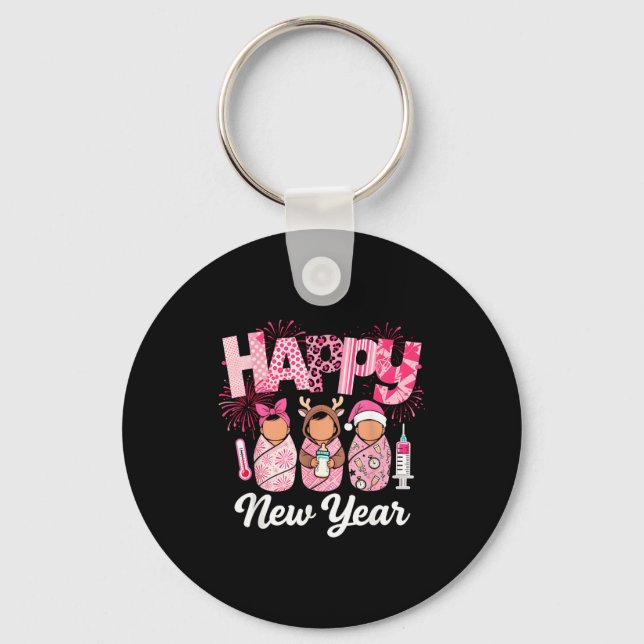Happy New Year Labor Delivery L&amp;d Nurse Nye Pa Key Ring (Front)