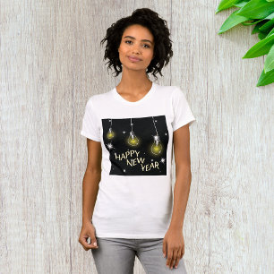 Happy New Year Lightbulbs Womens T-Shirt