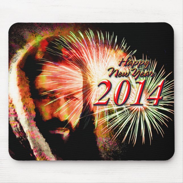 Happy New Year Love Jesus 2014 Mousepad (Front)