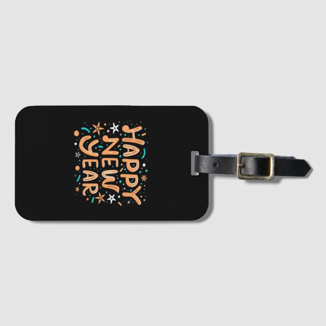 Happy New Year Luggage Tag (Front Horizontal)
