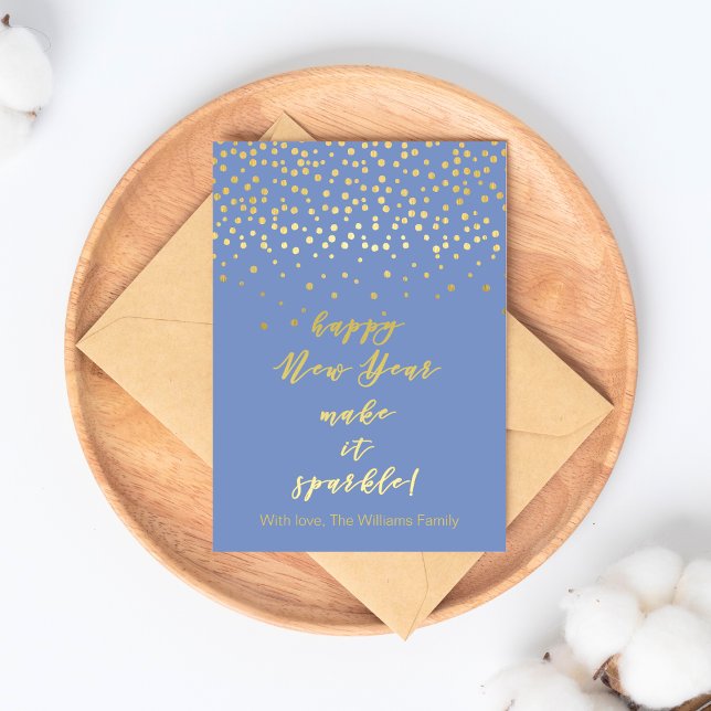 Happy New Year, make it sparkle! Gold Sparkles Postcard (Creator Uploaded)