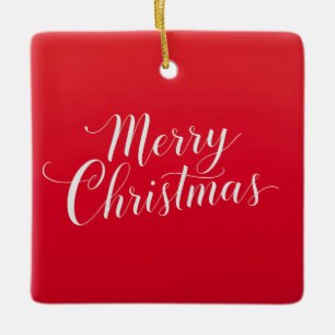 Happy New Year Merry Christmas Holiday Season Ceramic Ornament