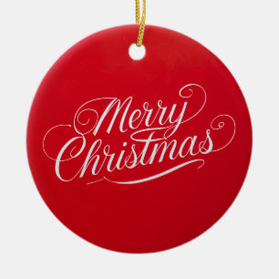 Happy New Year Merry Christmas Holiday Season Ceramic Tree Decoration