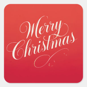 Happy New Year Merry Christmas Holiday Season Square Sticker