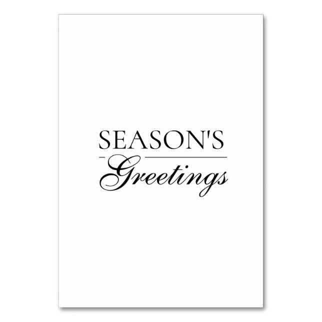 Happy New Year Merry Christmas Holiday Season Table Number (Front)