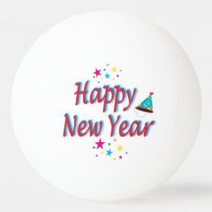 Happy New Year Message Ping Pong Ball