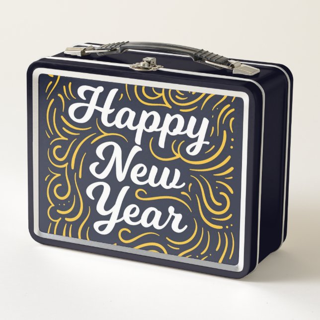 Happy New Year Metal Lunch Box (Front)